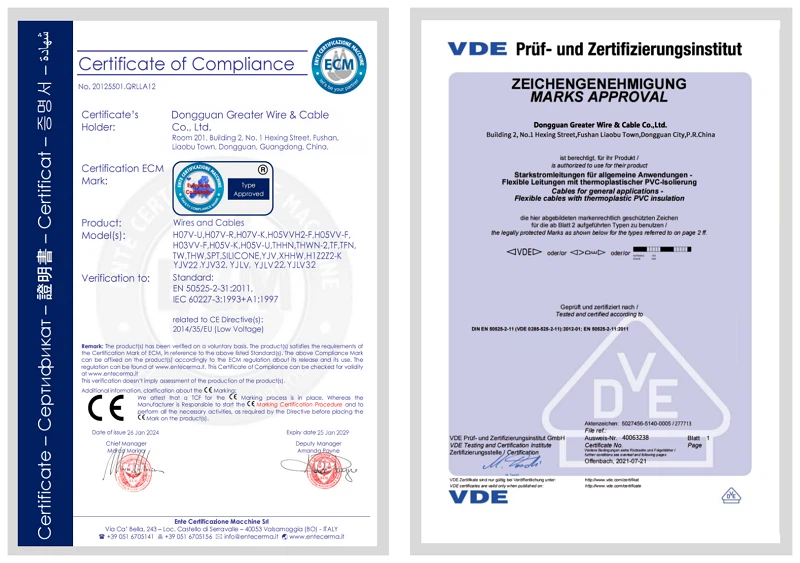 H03Z1Z1-F cable certificated H03Z1Z1-F cable certificated