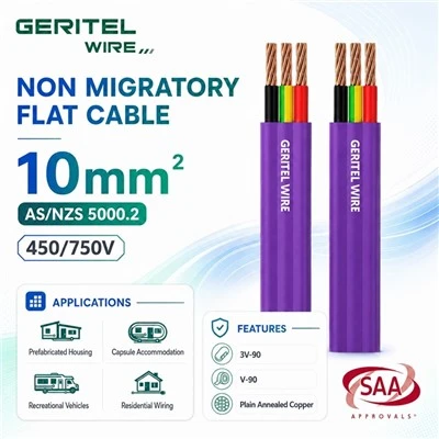 10mm² غیر-بڑے سرکٹس کے لیے ہجرت کرنے والی TPS کیبل 450/750V