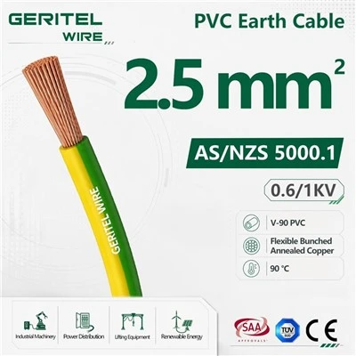 2.5mm لچکدار گراؤنڈنگ کیبل 0.6/1kV سنگل کور کاپر