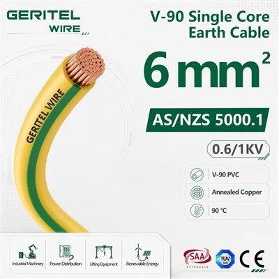 6mm2 V90 گراؤنڈنگ کیبل سبز پیلا 600/1000V
