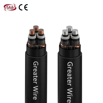 میڈیم وولٹیج غیر مسلح کیبل 3 کور 3.8/6.6Kv کاپر وائر