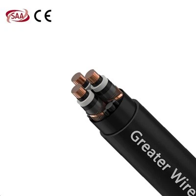 تھری کور 19/33Kv کاپر میڈیم وولٹیج پاور کیبل